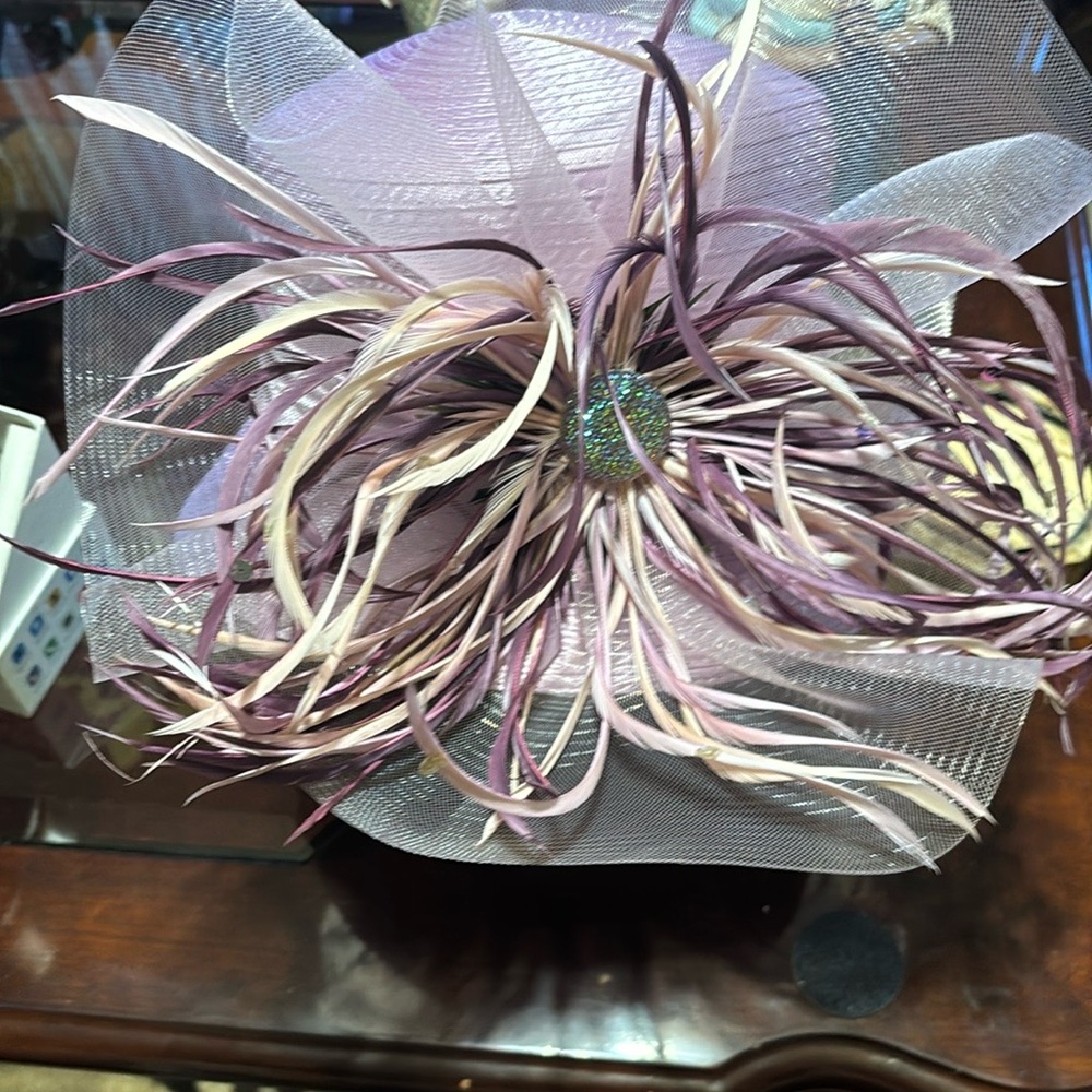 Elegant Purple and Cream Fascinator